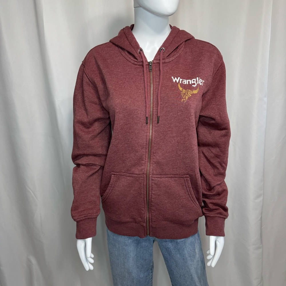 Wrangler Women's Maroon Zip-Up Hoodie